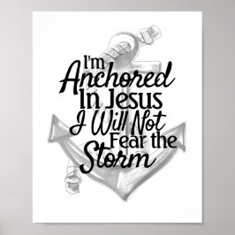Anchor Coastal Black and White Christian Poster