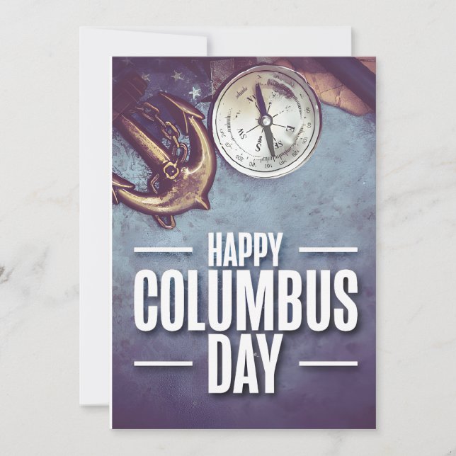 Anchor & Compass – Columbus Day  Inbjudningar (Framsida)