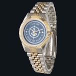 Anchor Compass Stars Kapten Boat eller Namn Armbandsur<br><div class="desc">En Nautical Anchor Compass and Stars med kapten Rank eller annan titel och Ditt namn eller Boat Namn på en Snyggt Wrist Watch. Pocket Watch i personligen kommer inte bara att vara tid utan är också en roligt-konversation i biet. Perfekt för Fars dag men ger också en underbar gåva till...</div>