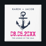 Anchor Cruise Frakt Wedding Favor Magnets Magnet<br><div class="desc">Anpassade bröllop på ett marschankarbröllop på marschen frakt till havs. Anpassa med namn, bröllop-datum och frakt namn. En underbar gåva att skicka er gäster från bröllop hem för att påminna dem om er kryssning i bröllop. Om du vill anpassa texten ytterligare ändrar du teckensnittet stil, storlek eller bläck färg -...</div>