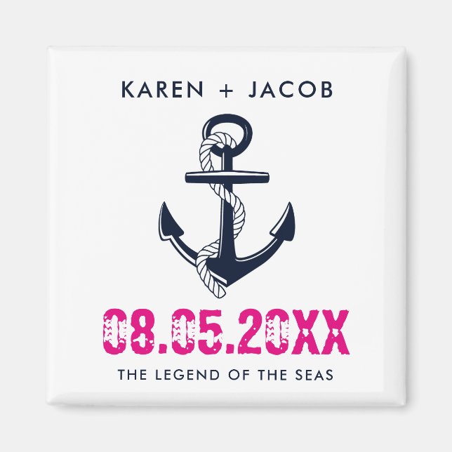 Anchor Cruise Frakt Wedding Favor Magnets Magnet (Framsidan)