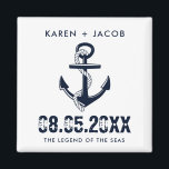 Anchor Cruise Frakt Wedding Favor Magnets Magnet<br><div class="desc">Anpassade bröllop på ett marschankarbröllop på marschen frakt till havs. Anpassa med namn,  bröllop-datum och frakt namn. En underbar gåva att skicka er gäster från bröllop hem för att påminna dem om er kryssning i bröllop.</div>