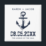 Anchor Cruise Frakt Wedding Favor Magnets Magnet<br><div class="desc">Anpassade bröllop på ett marschankarbröllop på marschen frakt till havs. Anpassa med namn,  bröllop-datum och frakt namn. En underbar gåva att skicka er gäster från bröllop hem för att påminna dem om er kryssning i bröllop.</div>