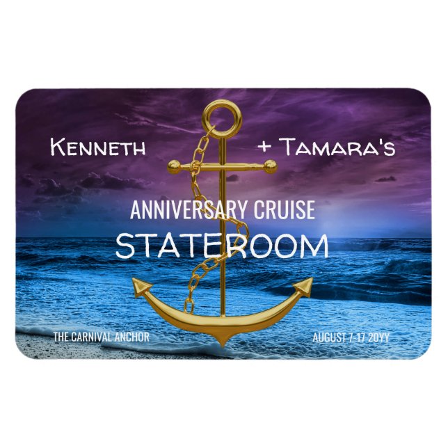 Anchor Cruise Stateroom Door Marker-årsdag Magnet (Horisontell)