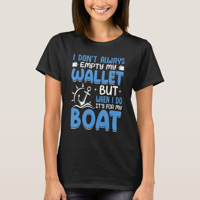 Anchor Design With Saying For Captain Pontoon Moto T Shirt (Framsida)