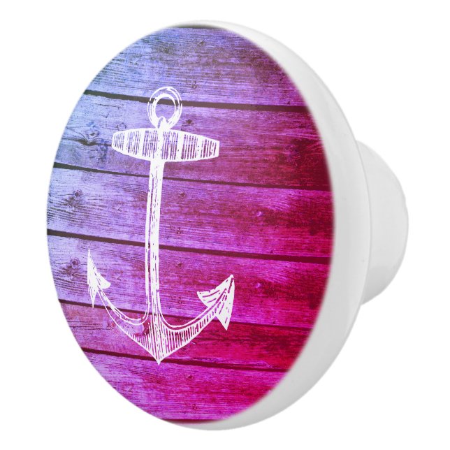 Anchor Faux Wood Lila Nautical Drawer knob Knopp (Höger)