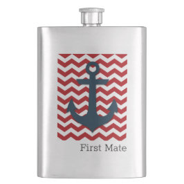 Anchor FIRST MATE Nautical Boating Patriotic Rolig Fickplunta