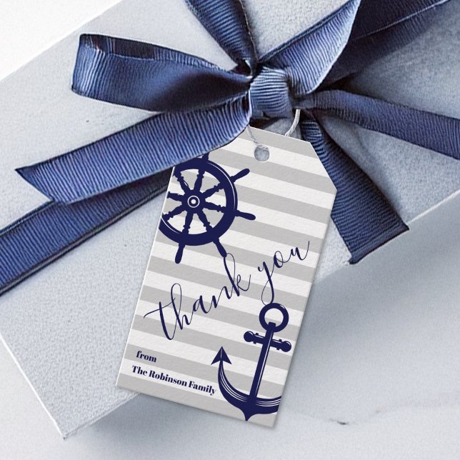 Anchor Frakt Wheel Nautical Tack Presentetikett (Skapare uppladdad)