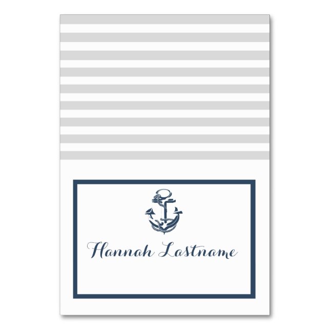 Anchor Grått och marint sjömanskort Bordsnummer (Framsidan)