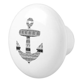 Anchor Grått Tribal Rand Nautical Drawer knop Knopp