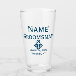 Anchor Groomsman Pint Glass Gift Glaskopp
