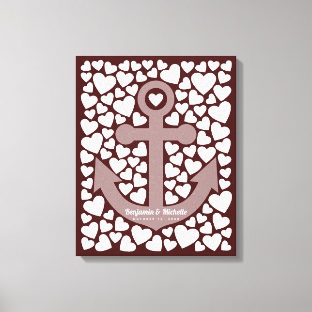 Anchor Guest Bok Canvas - 100 Namnteckning (Framsida)