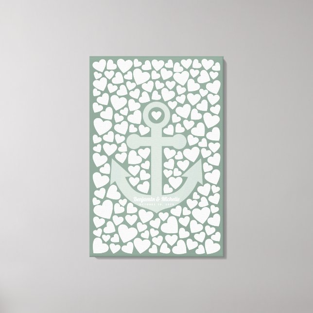 Anchor Guest Bok Canvas - 150 Namnteckning (Framsida)