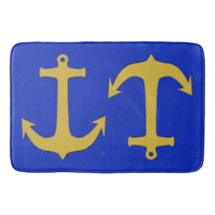 Anchor guld + din bakgrund och dina idéer badrumsmatta