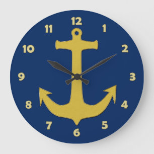 Anchor guld + din bakgrund och dina idéer stor klocka