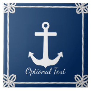 Anchor i Rope Ram Nautical Kakelplatta