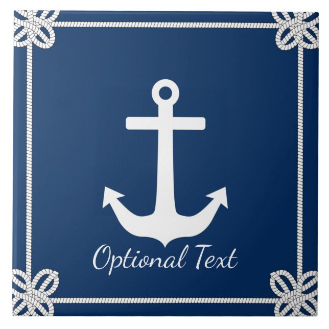 Anchor i Rope Ram Nautical Kakelplatta (Framsidan)
