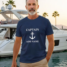 Anchor Kapten Add Namn eller Boat Namn marblått