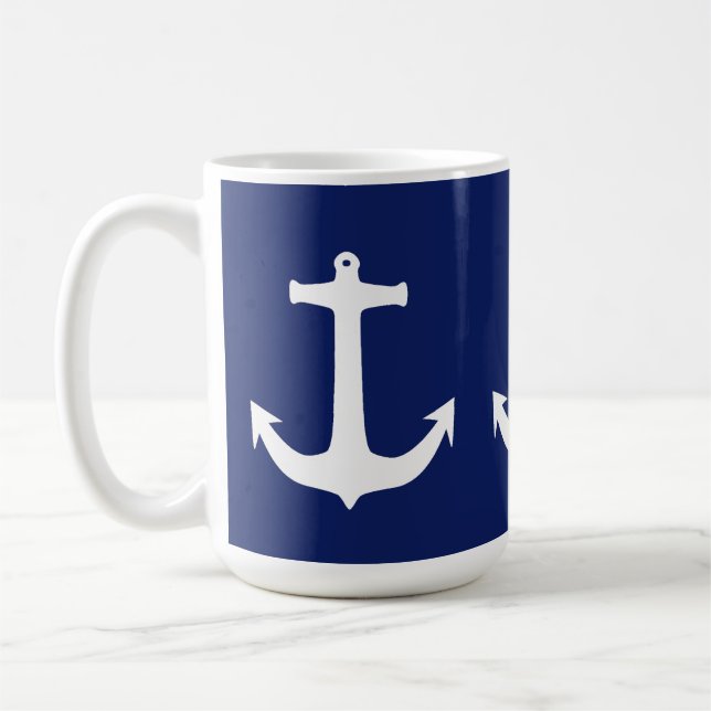 Anchor kapten Sail Sailing Maritime Sea Kaffemugg (Vänster)