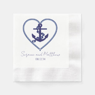 Anchor Kärlek Nautical Bröllop Napkins Pappersservett