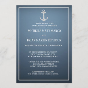 ANCHOR l Nautical Destination Thmet Bröllop Invit Inbjudningar