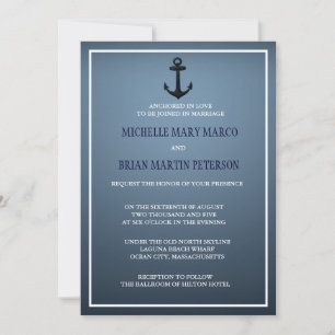 ANCHOR l Nautical Destination Thmet Bröllop Invit Inbjudningar