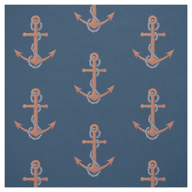 Anchor med chain Mönster Tyg (Provkarta)