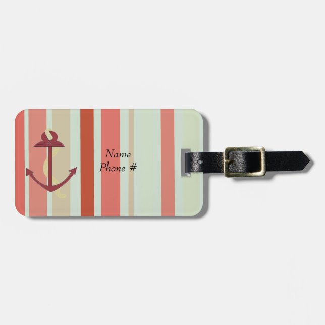 Anchor med Nautical Rand Bagagebricka (Horisontell Framsida)