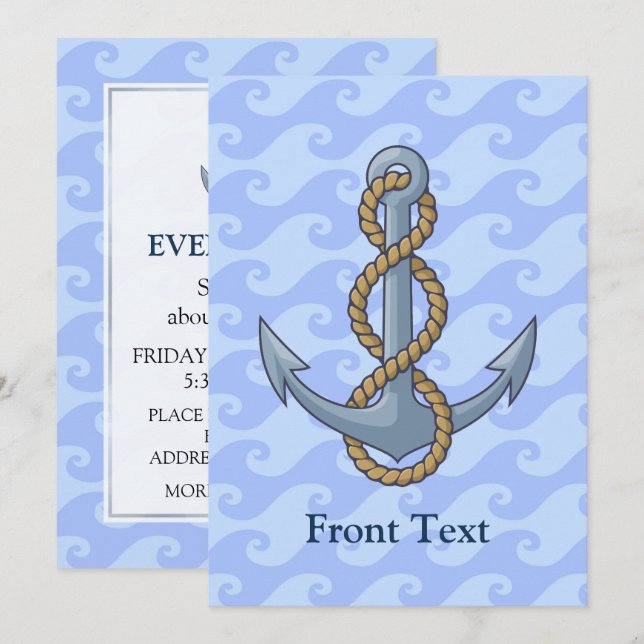 Anchor med Rope Inbjudningar (Fram/baksida)