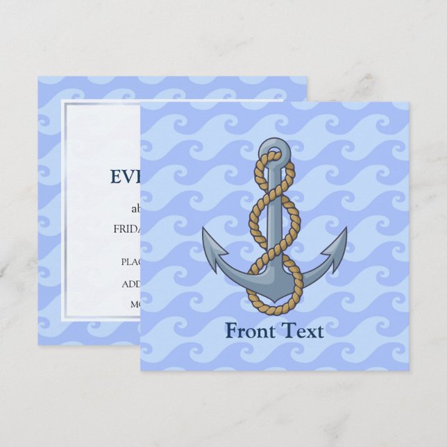 Anchor med Rope Inbjudningar (Fram/baksida)