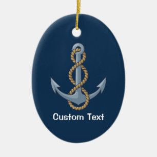 Anchor med Rope Julgransprydnad Keramik