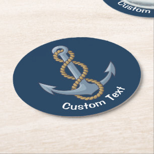 Anchor med Rope Underlägg Papper Rund