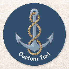 Anchor med Rope Underlägg Papper Rund