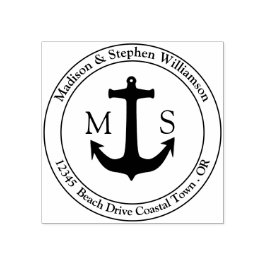 Anchor Monogram Family Namn Returadress Stämpel
