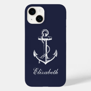 Anchor Monogram för marin blå Vintage