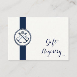 Anchor Monogram, Nautical Bröllop Gift-registret Tilläggskort