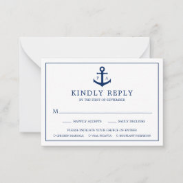Anchor Monogram Nautical Bröllop Mini OSA kort