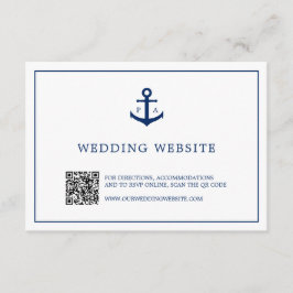 Anchor Monogram QR Code Nautical Website Bröllop Tilläggskort