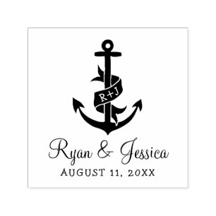 Anchor Monogram Wedding Stamp Självfärgande Stämpel