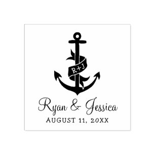 Anchor Monogram Wedding Stamp Stämpel