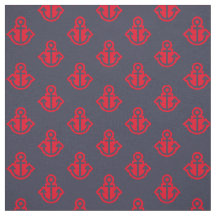 Anchor Mönster Fabric i flottan och Red