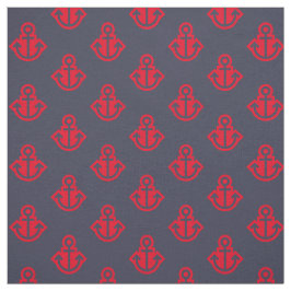 Anchor Mönster Fabric i flottan och Red Tyg