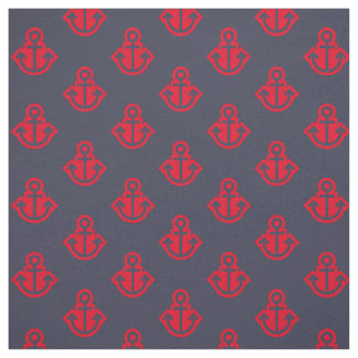 Anchor Mönster Fabric i flottan och Red Tyg