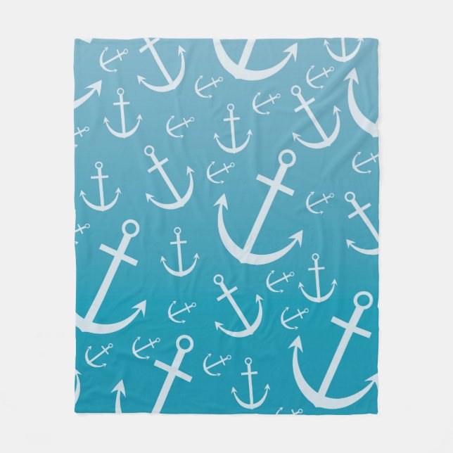 Anchor mönster fleecefilt (Framsidan)
