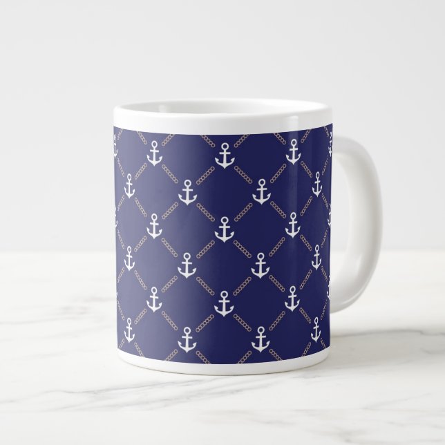 Anchor mönster jumbo mugg (Framsida höger)