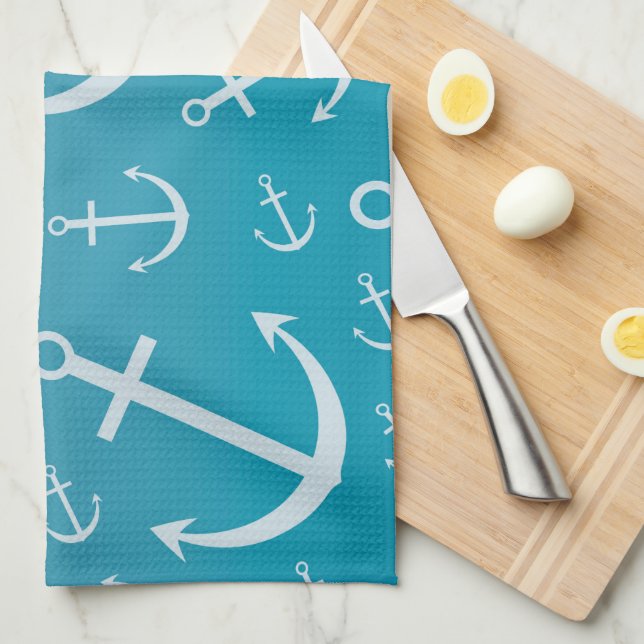 Anchor mönster kökshandduk (Vikt i Fjärdedel)