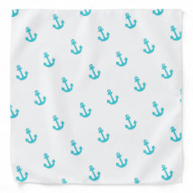 Anchor Mönster | Vit blå sommar Bandana