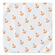 Anchor Mönster | Vit Orange Summer Bandana