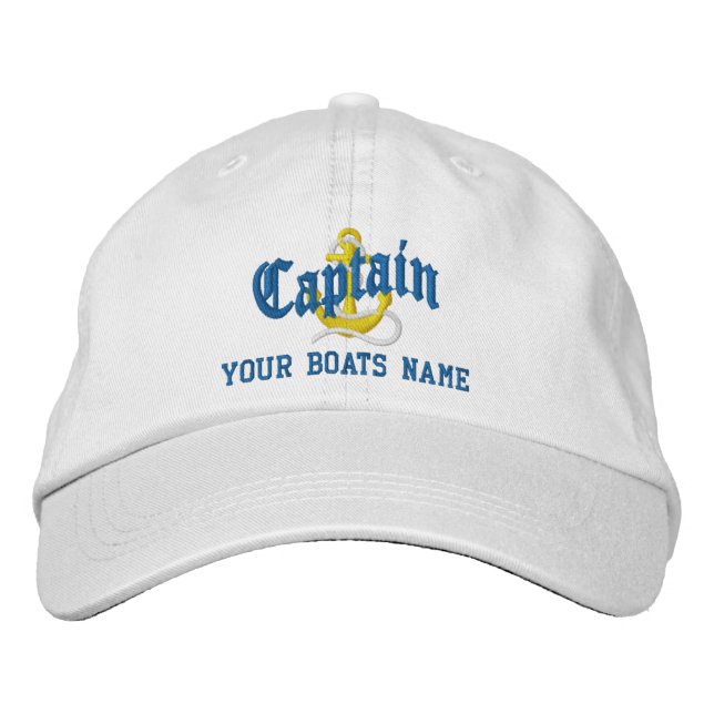 Anchor motif captains sailing embroidered baseball broderad keps (Framsida)