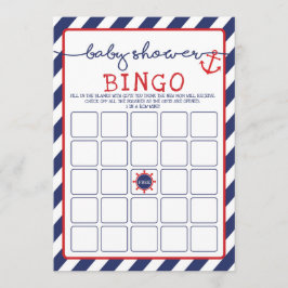 Anchor Nautical Bingo Baby Shower Game Ahoy Boy Inbjudningar